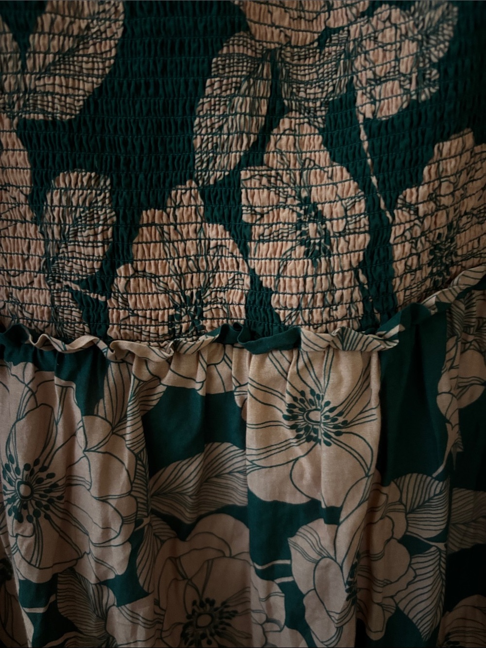 Vineyard Vines Dark Green and Blush Floral Maxi Dress - Picture 7 of 7